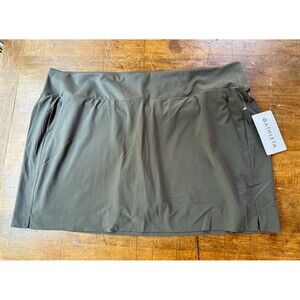 Athleta Plus Size Soho Skort in Mountain Olive Zip Pockets Size 24 New